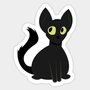 Silly Black Cat Sticker